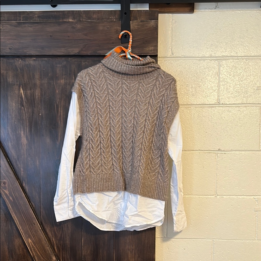 Sincerely Jules Brown Cable Knit Sweater Vest